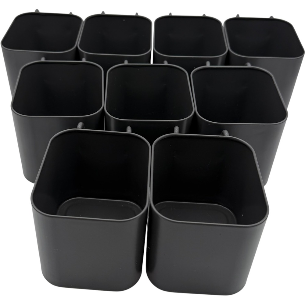 IKEA Skadis 23079 Pegboard Container Set of 9 Dark Gray Storage Bins Used
